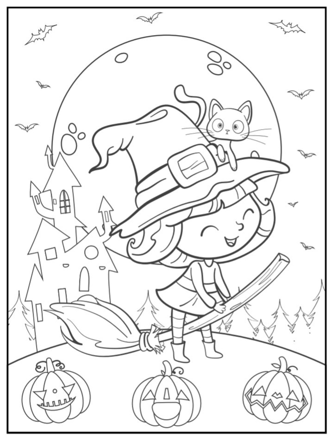 40 Halloween Coloring Pages Printable Spooky Color Pages - Etsy