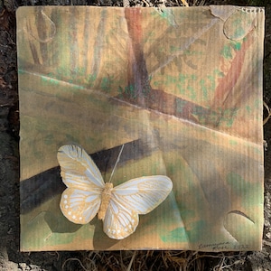 Hoh Rainforest Picnic Area 3D Watercolor Upcycled Hangable Art