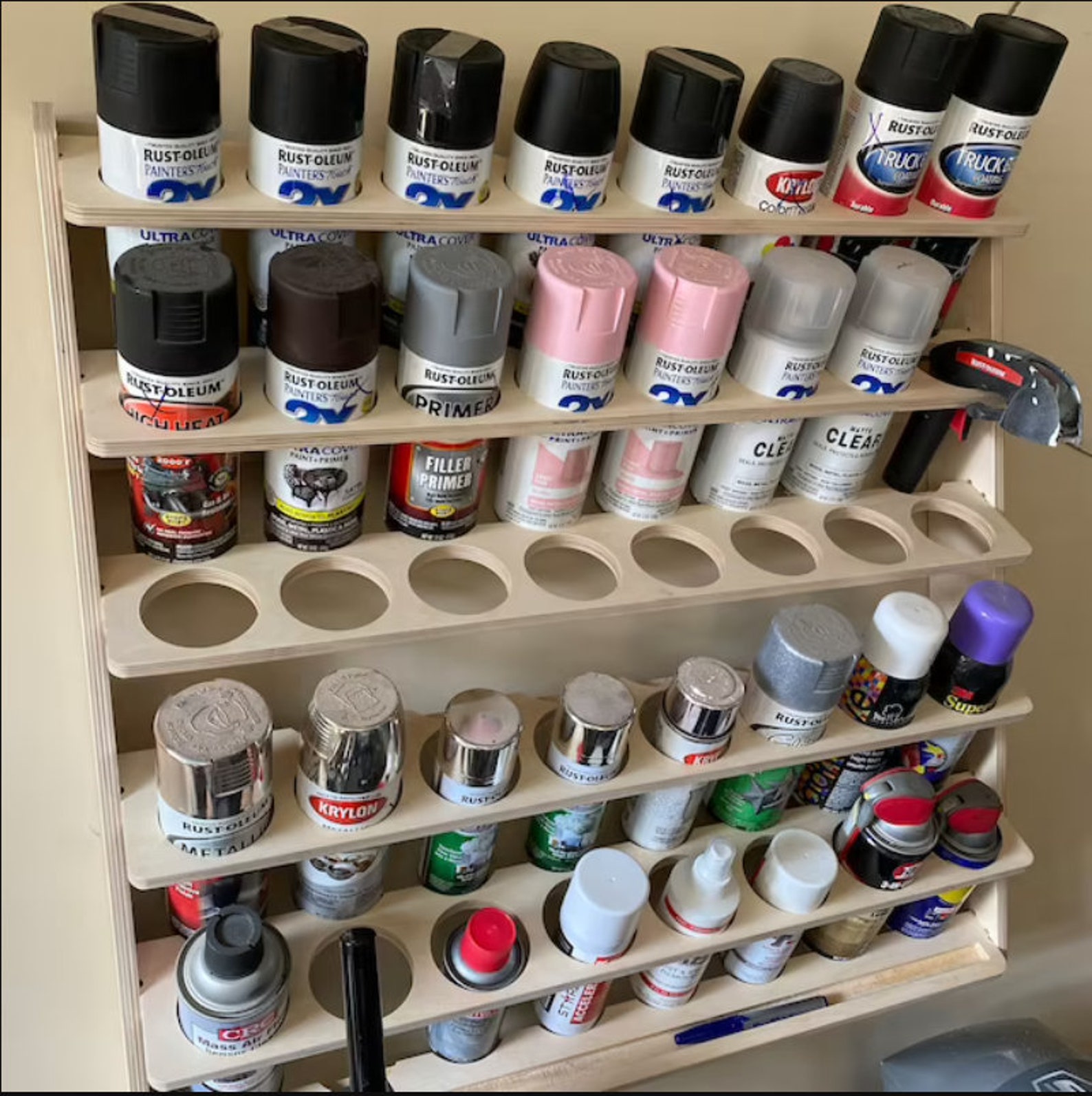 Spray Paint storage rack Spray Paint shelf Lube Can Wall Etsy