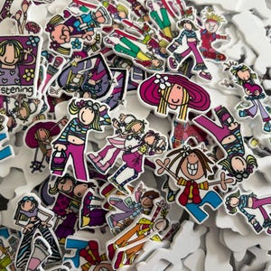 Retro Y2K groovy chick Acrylic Charms , Flatback Cabochons