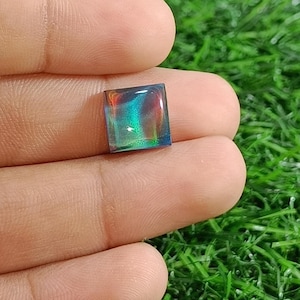 Calibrated Aurora opal Cabs, Smooth Multi fire Aurora opal Doublet Gemstone, Square shape,Making for Jewelry, Loose Stone, 10X4 MM