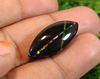 Pietra preziosa cabochon in opale Aurora AAA+++, forma marquise, doppietto di opale Aurora di fuoco Welo, pietra preziosa Sami, per gioielli, 26X11X5MM