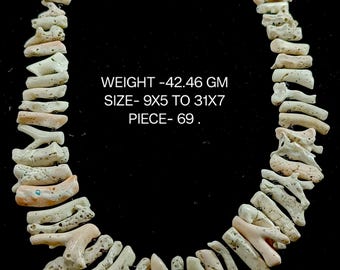 White Coral Natural Polished Rough Stick Brangh ches  Wholesaler Supplies New Arrival Size -9X5 TO 31X7 Weight-42.46gm