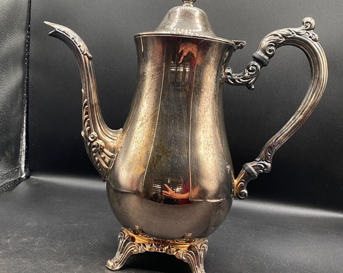Vintage Oneida USA Silver Plate Tea Pot Retro Coffee Pot Silverplate