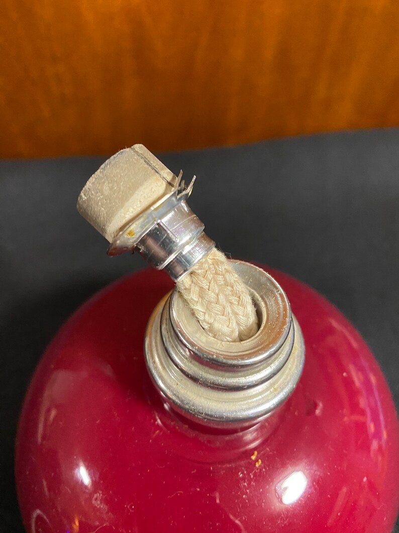 Vintage Red Handblown Glass Oil Lamp Effusion Lamp Etsy