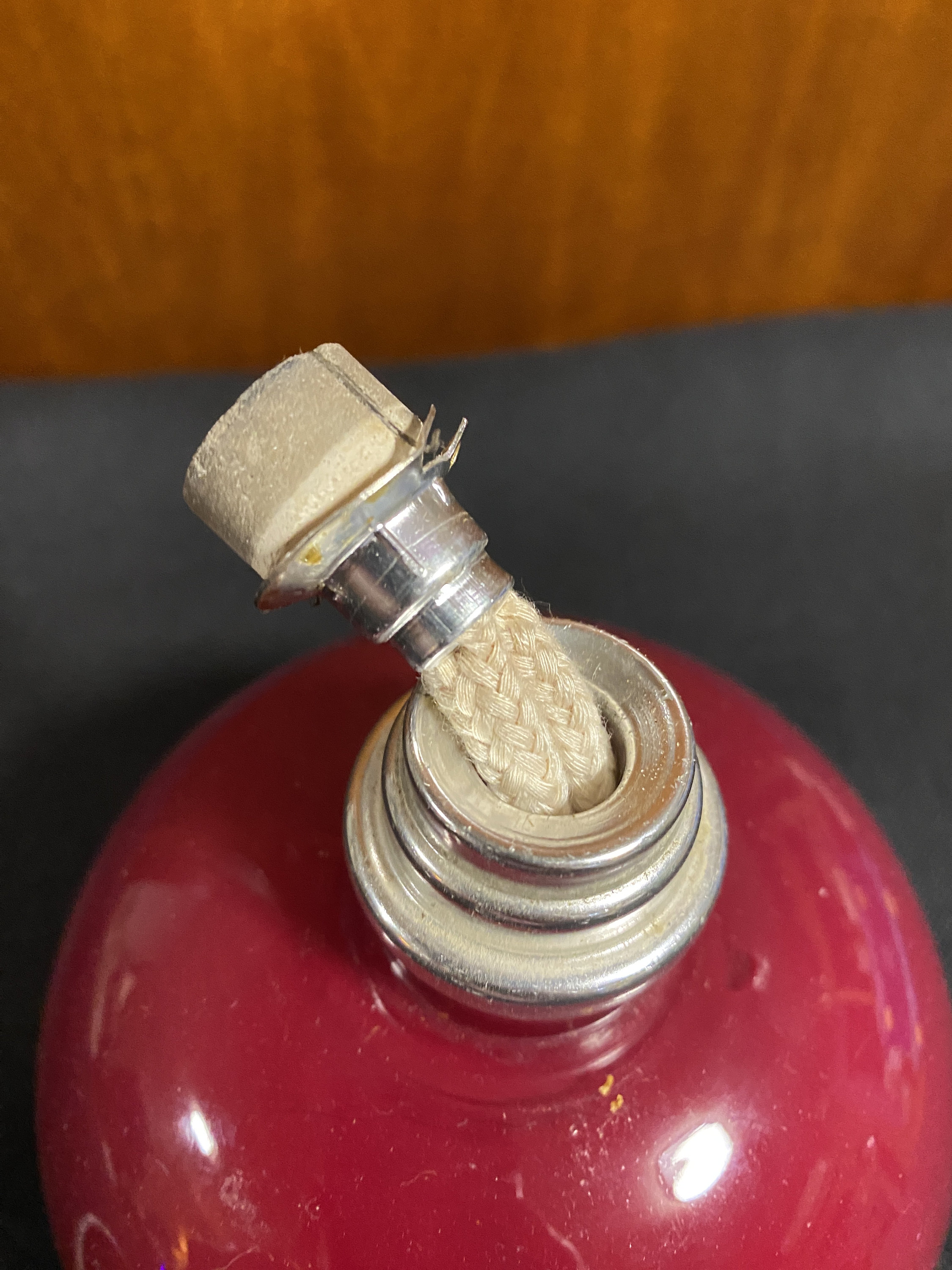 Vintage Red Handblown Glass Oil Lamp Effusion Lamp Etsy