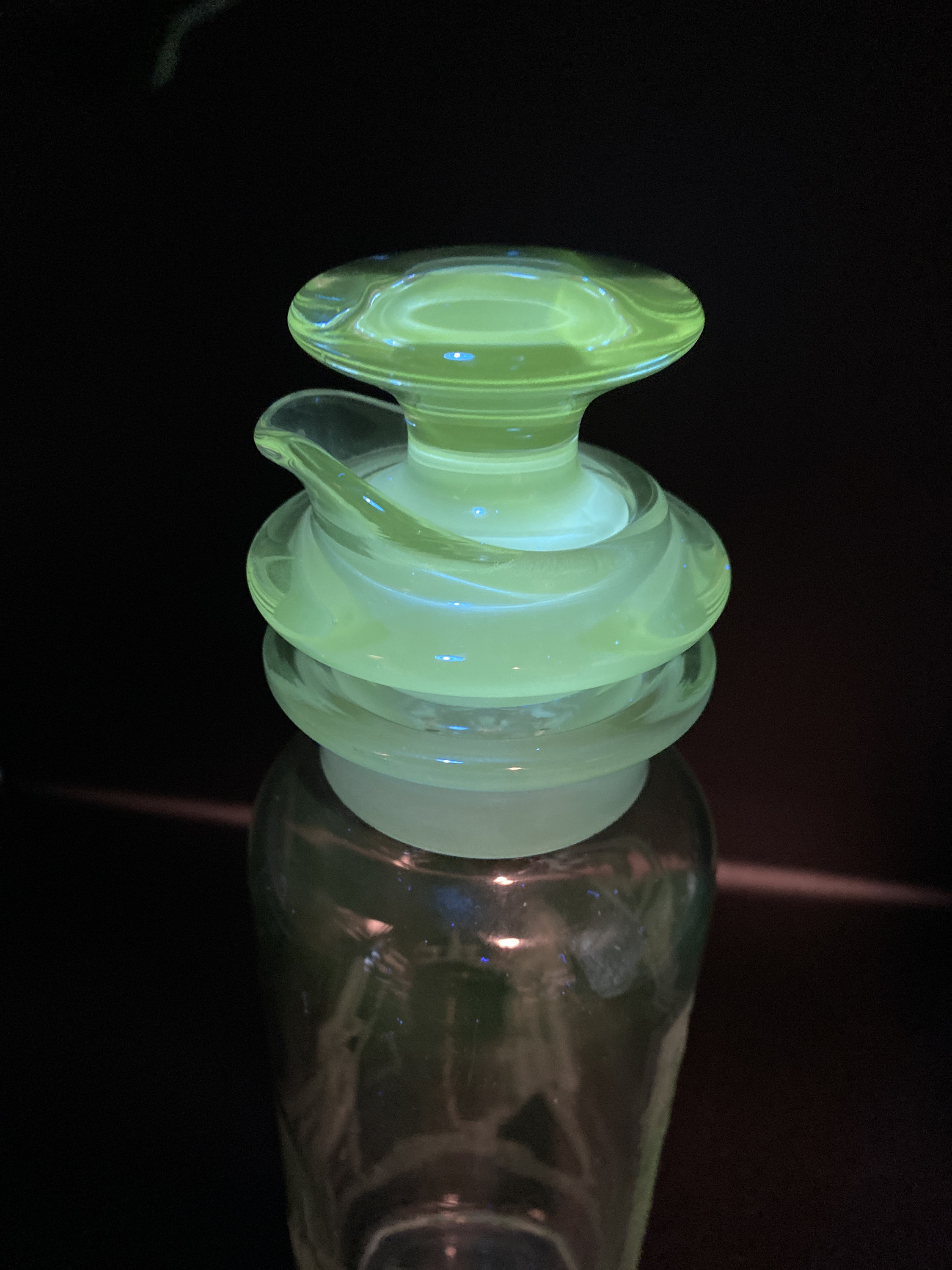 Heisey Cocktail Shaker Etched Glows Green Under Black Light Etsy