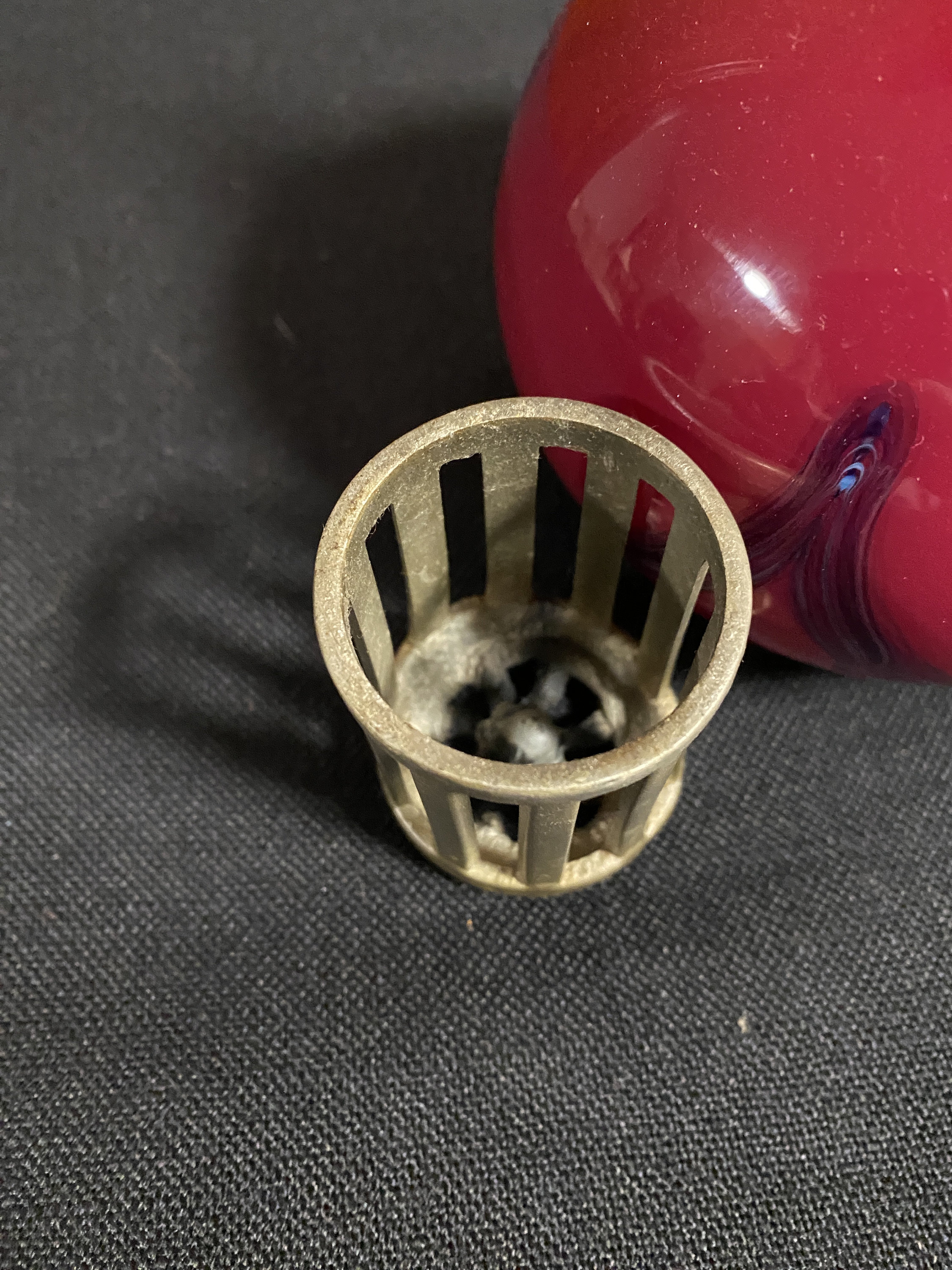 Vintage Red Handblown Glass Oil Lamp Effusion Lamp Etsy