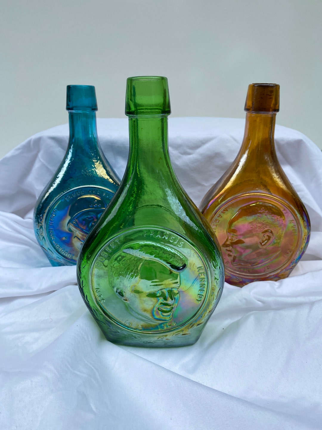 Vintage Wheaton Bottles, Wheaton Presidential and Military Bottles