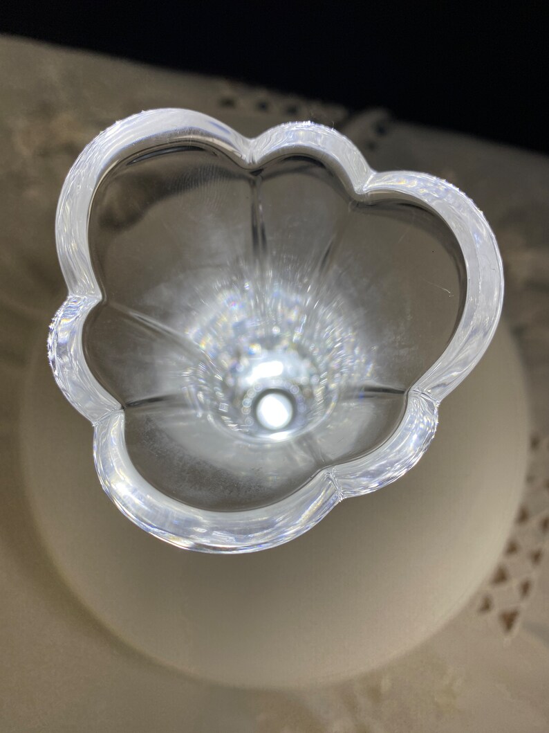 Vintage Heavy Glass Vase Etsy