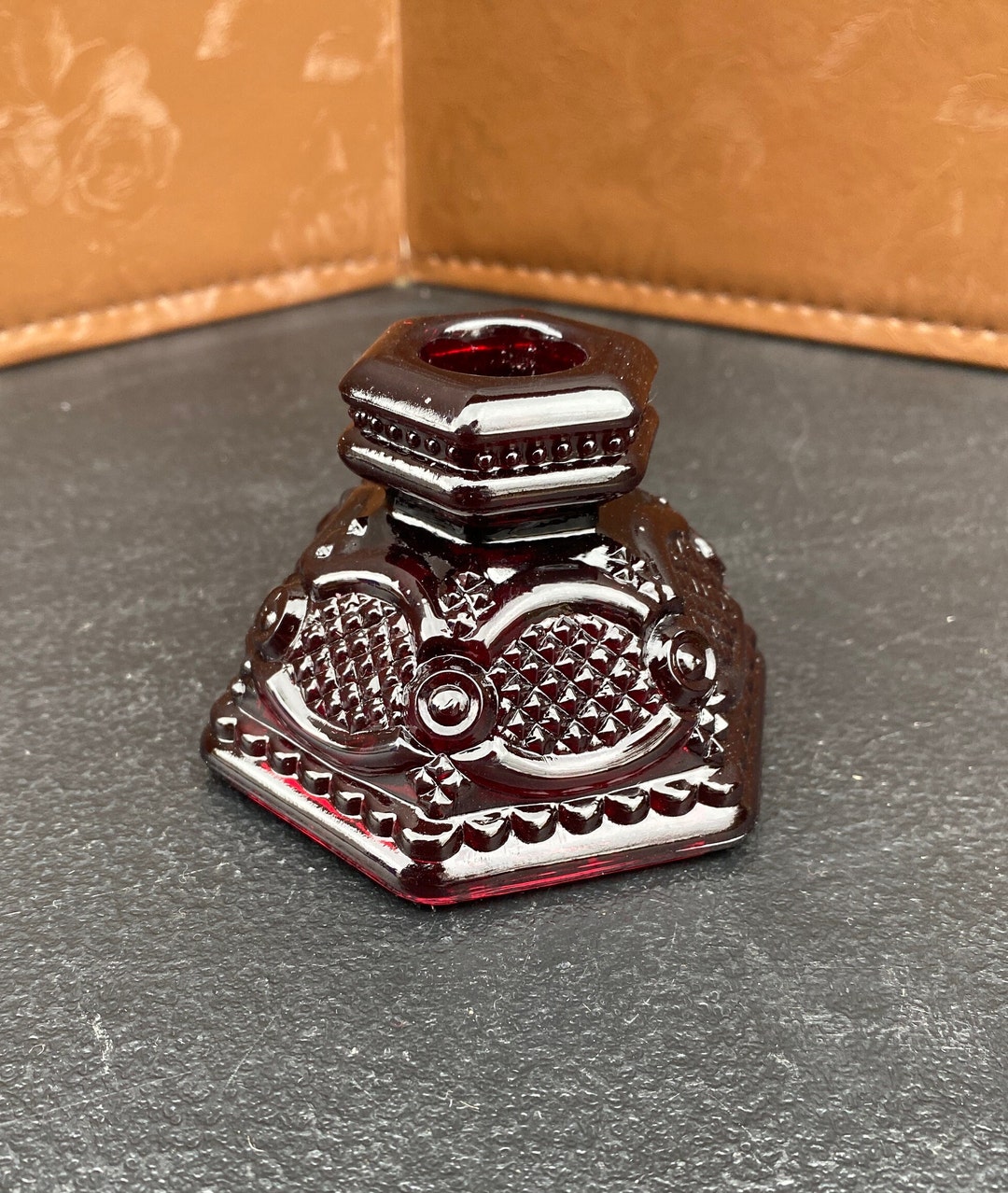 Vintage Avon 1876 Cape Cod Ruby Red Single Light Taper Candlestick - Etsy
