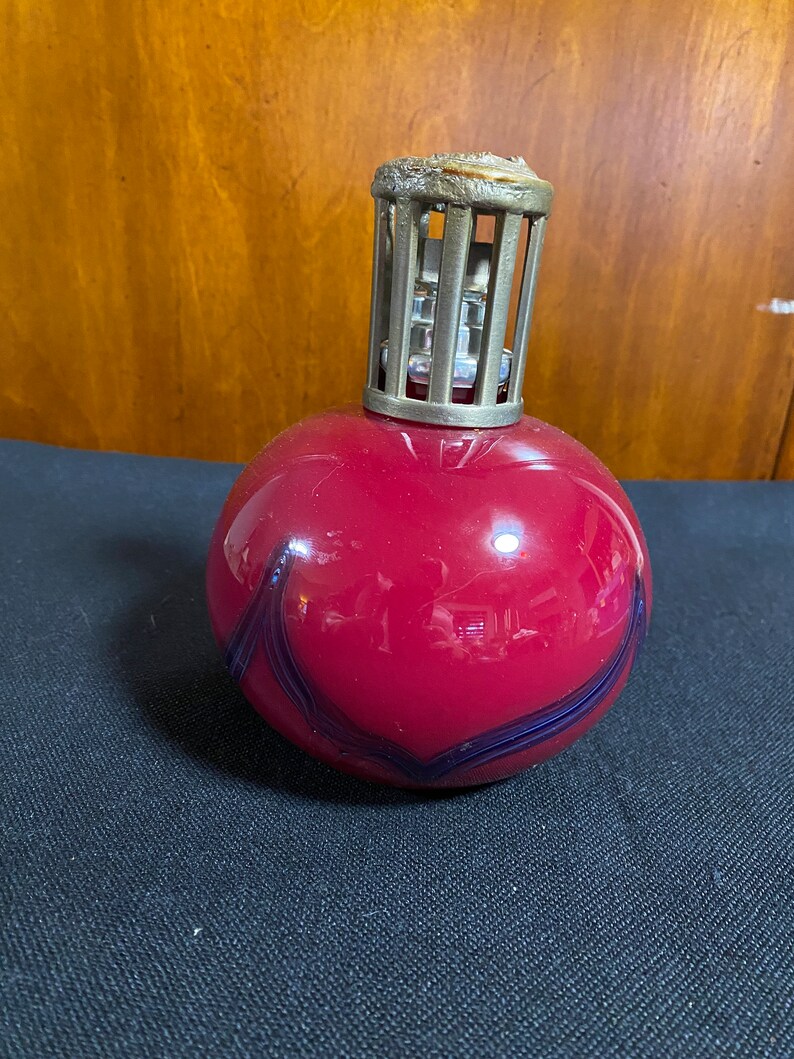 Vintage Red Handblown Glass Oil Lamp Effusion Lamp Etsy