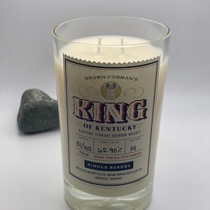 King of Kentucky Upcycled Bourbon Bottle Candle