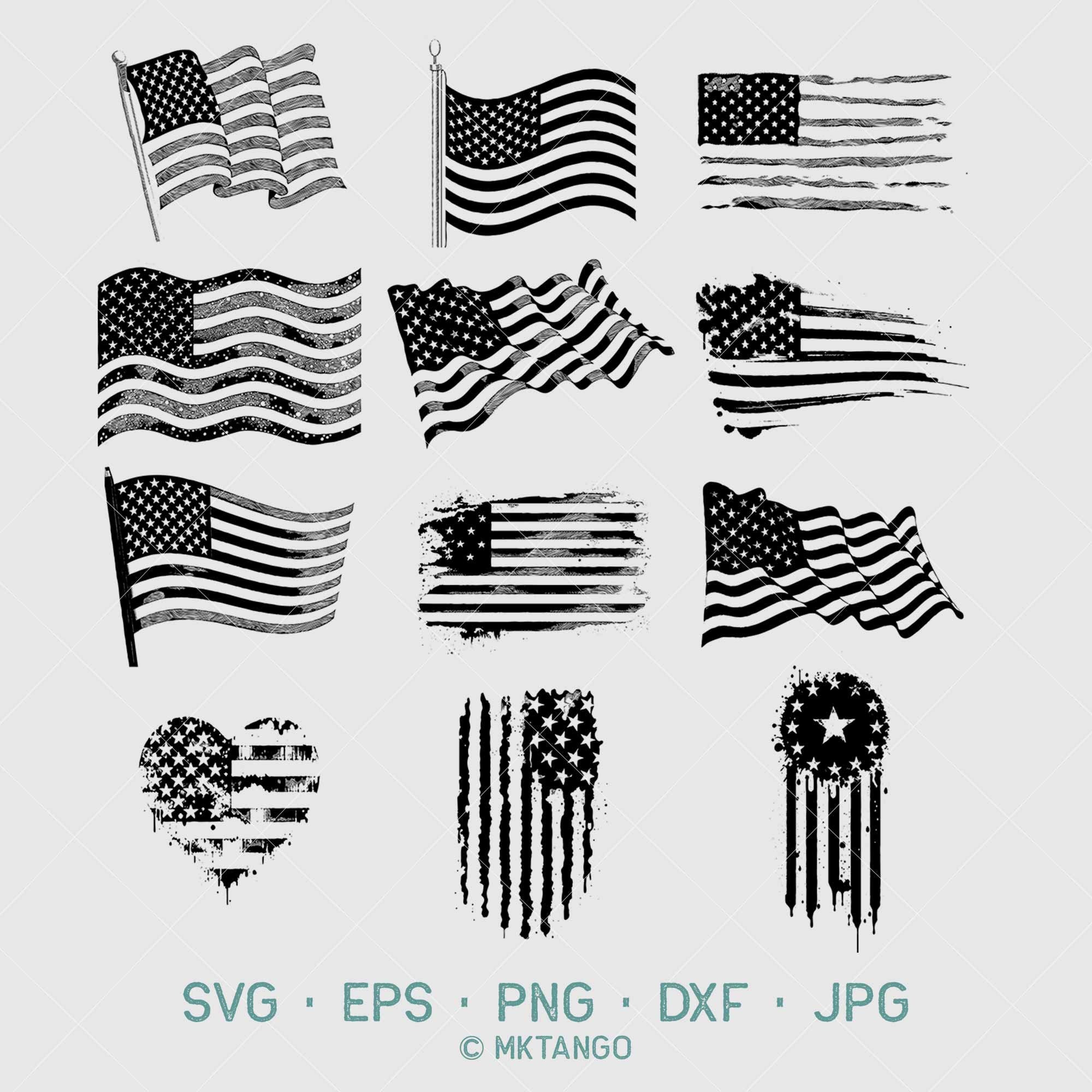 Fatal Attractionz American Flag Wavy Vinyl Decal – Torn USA Flag – Car Sticker