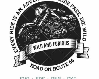 Motorcycle SVG | harley davidson svg | route 66 svg | motorcycle Tshirt | Cricut & Silhouette | Printable | Vector Png Dxf Eps