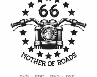 Motorcycle SVG | route 66 svg | harley davidson svg | motorcycle Tshirt | Cricut & Silhouette | Printable | Vector Png Dxf Eps