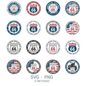 Route 66 SVG Bundle | Vintage Road Sign Collection | Retro Highway Cricut Files Pack
