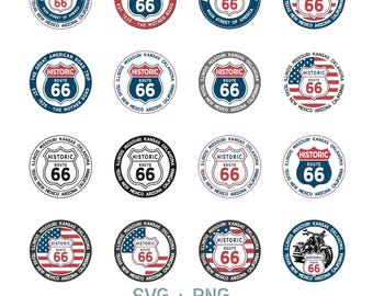 Route 66 SVG Bundle | Vintage Road Sign Collection | Retro Highway Cricut Files Pack