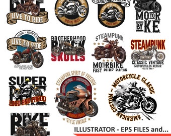 Motorcycle svg Bundle, 125 High Quality Vector Graphics, includes license (P.O.D.) | motorcycles, skulls, Harley png