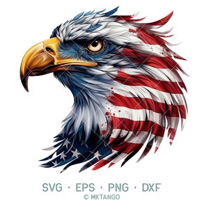 アメリカのハクトウワシ svg、レーザー彫刻 PNG ファイル、デジタルダウンロード、愛国的、アメリカのハクトウワシ、旗、アメリカ、アメリカ合衆国
