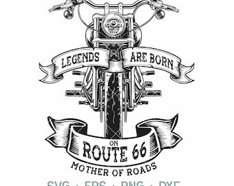 Motorcycle SVG | harley davidson svg | route 66 svg | Biker T-Shirt | Cricut & Silhouette | Printable | Vector Png Dxf Eps