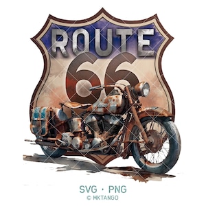 Route 66 SVG and PNG, includes license (P.O.D.) | motorcycles, sports motifs,