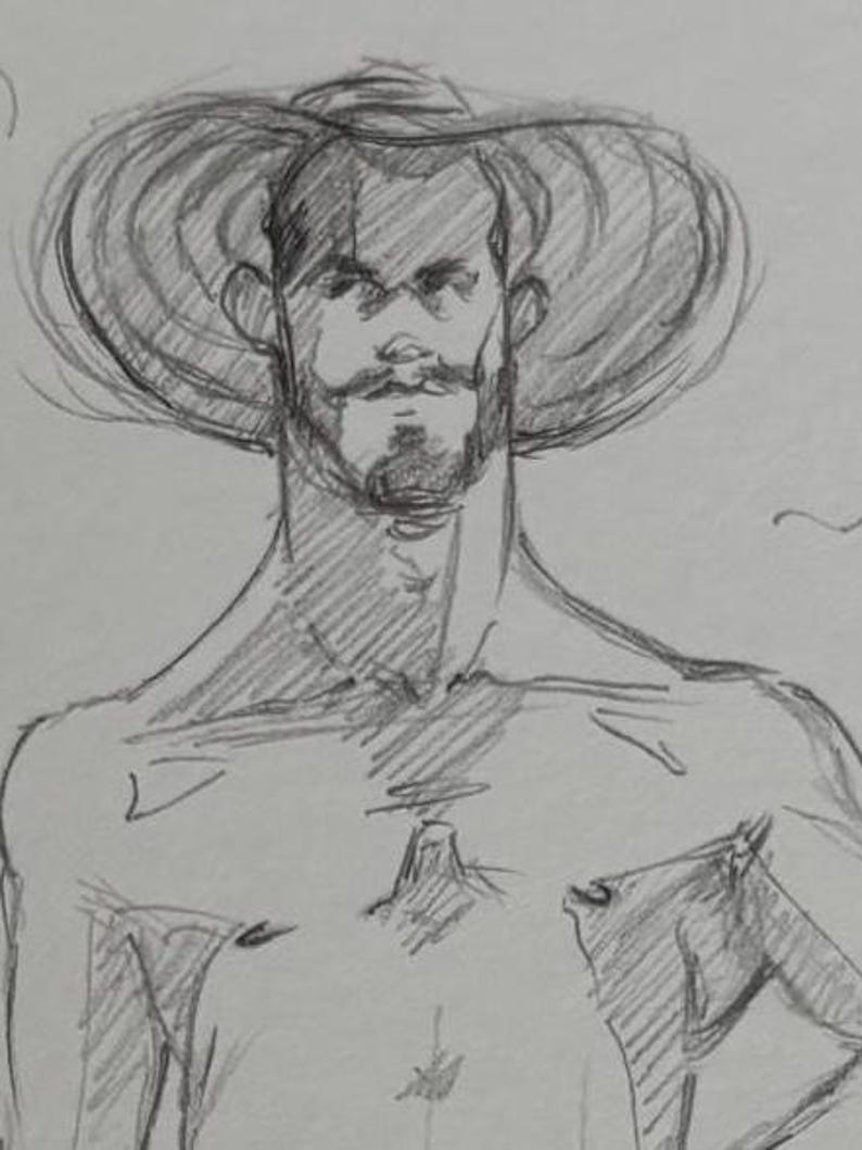 Male Nude Signed Original “beach Day” Homoerotic Graphite on Paper - Etsy