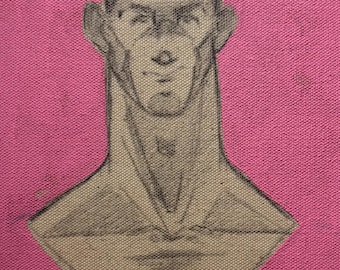 The Smirking Man original portrait study in acrylic on canvas