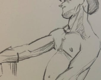 Gidde UP! originele ondertekende homo-erotische tekening