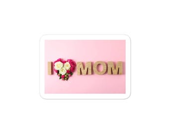 Ich liebe Mama mit Blumen Aufkleber