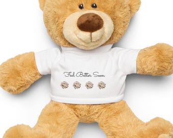 Feel Better Soon Teddy Bear With Flowers (Only available in the United States)