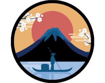 Pegatina inspirada en Japón
