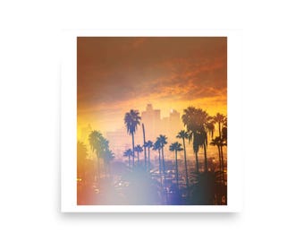Kalifornien Palmen Sonnenuntergang Poster