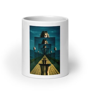 White Glossy Mug Infinite Mirror Mug - Surreal Coffee Mug