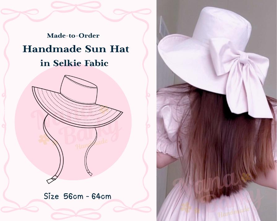 Sun Hat Handmade from Selkie Dress Scraps Cotton / Organza