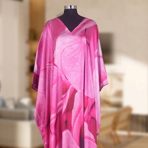 Women Soft Satin Silk Printed Kaftan V-Neck Belt Style Wear Beach Maternity Modest Maxi Dress,Islamic Women Kaftan