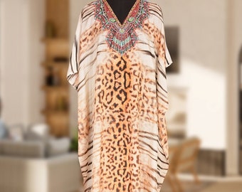 Animal print kaftan best sale dress
