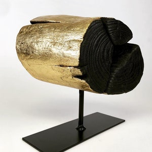 Lake Erie Driftwood &quot;Wrapped in Gold&quot; Table Sculpture