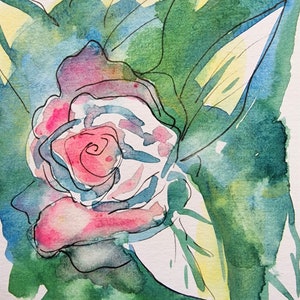 Pintura em aquarela/Cartão/Flor/Aniversário/Dia das Mães