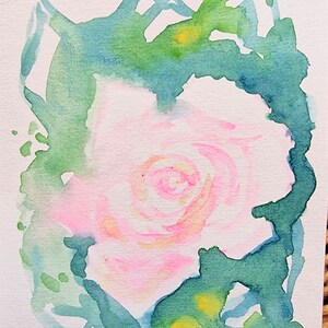 Pittura/Acquerello/rosa/Biglietto di compleanno/Festa della mamma