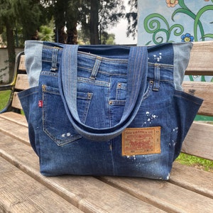 Bolsos de blue jeans decorados best sale