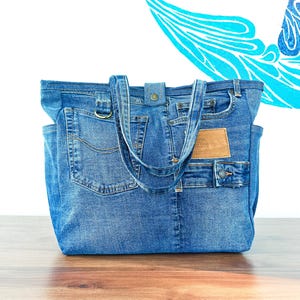 Blue Denim Tote Bag for Strong and Stylish Women