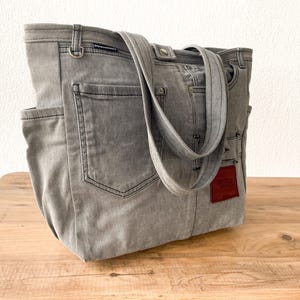Dsquared Vintage Recycled Denim Bag, Denim Art Shoulder Bag, Sustainable Tote Bag