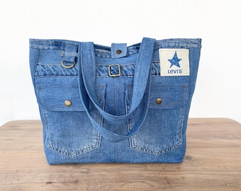 Bolso Levi's Unique Upcycled Denim Tote / Bolso ecológico de jeans reciclados / Bolso extragrande suave