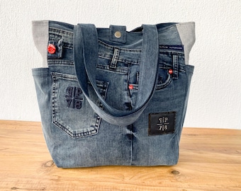 Upcycled Denim Bag – Recycled Jeans Shoulder Tote