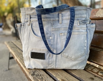 Stylische Umhängetasche aus recyceltem Denim: Deine umweltfreundliche Tasche für den Alltag