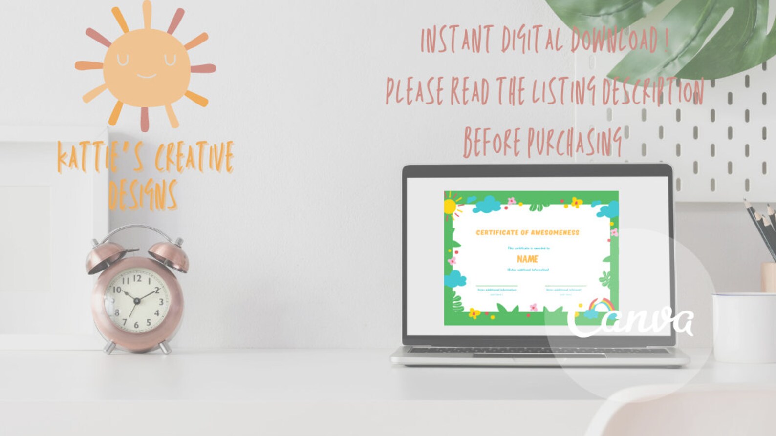 Editable, Printable, Certificates, Certificate of Awesomeness, Instant ...