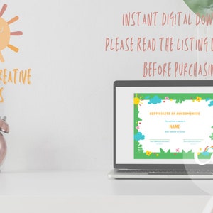 Editable, Printable, Certificates, Certificate of Awesomeness, Instant ...
