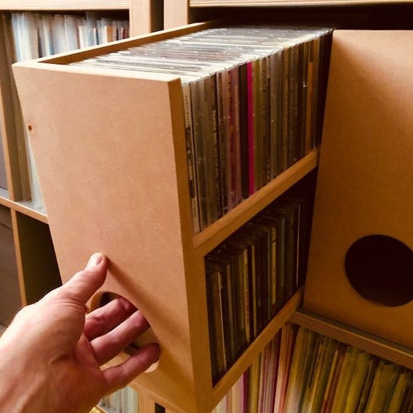 CD storage box - Holds 60 - To fit Ikea Kallax/Expedit -Fully built wooden storage crate -UK hand made (sold individually) -Compact disc