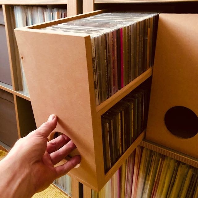 CD storage box Fully built wooden storage crate to fit Ikea Kallax Expedit Holds 60 Hand made in the UK sold individually Compact disc